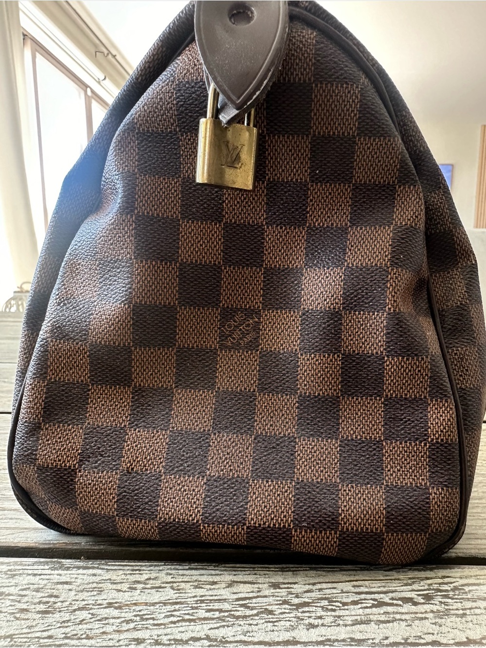 REPOSTED Authentic Louis Vuitton Brown Damier Ebene Speedy 30 Top Handle Handbag - Picture 15 of 16
